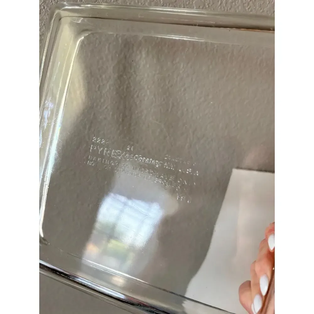 Vintage PYREX 222 Clear Glass 8x8 Square Baking Dish 2 Qt Corning USA NY